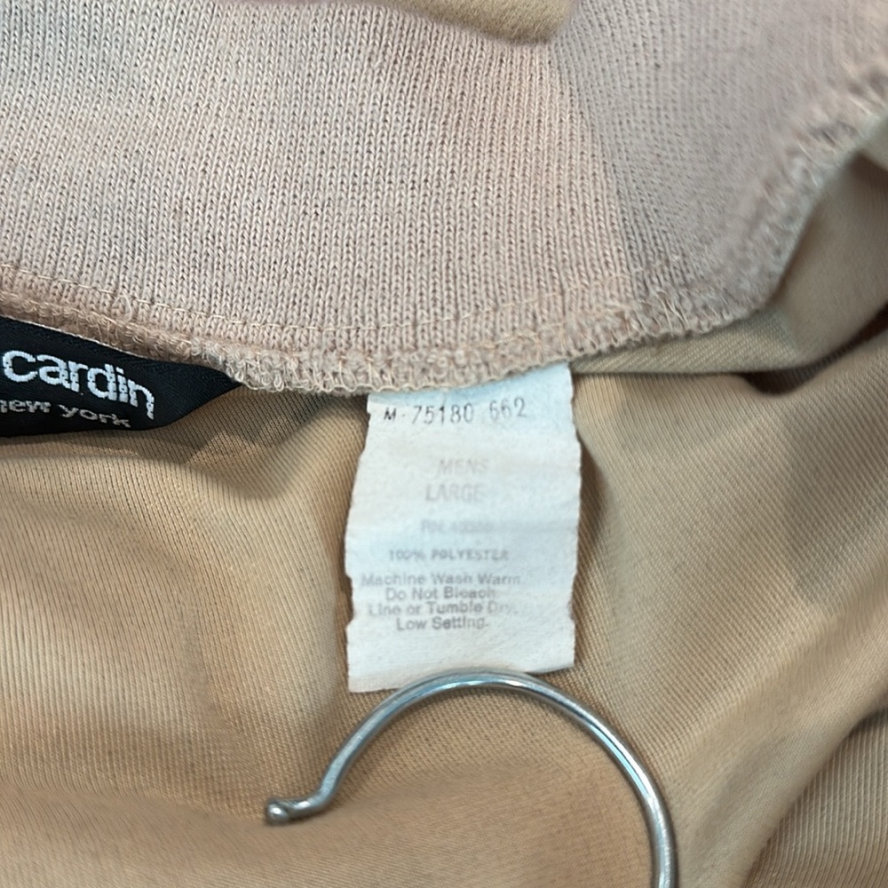 Vintage Pierre Cardin poly micro suede Tan Zip-Up Bomber Jacket Size Large - Picture 4 of 6